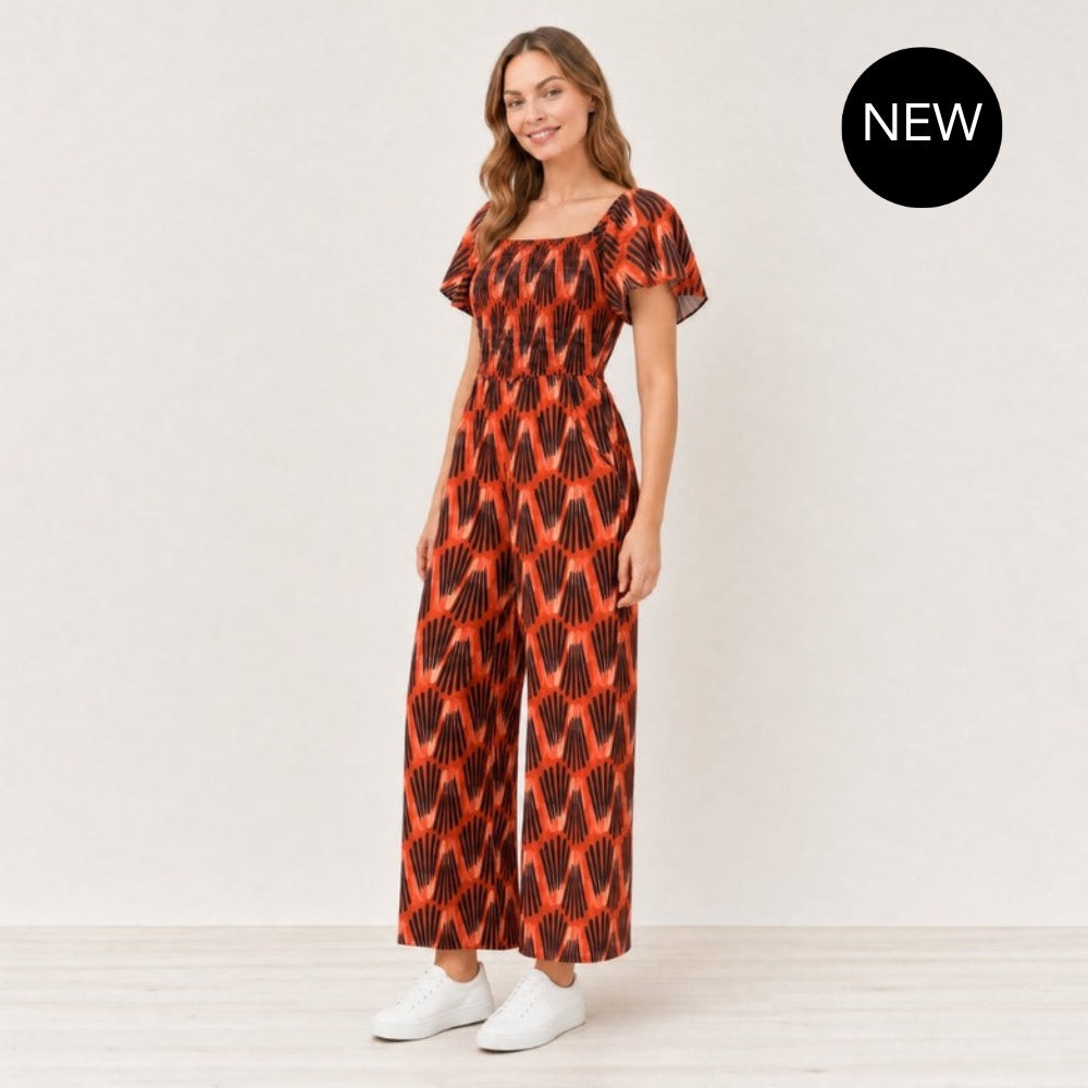 Ivan Jumpsuit Abstract Saffron