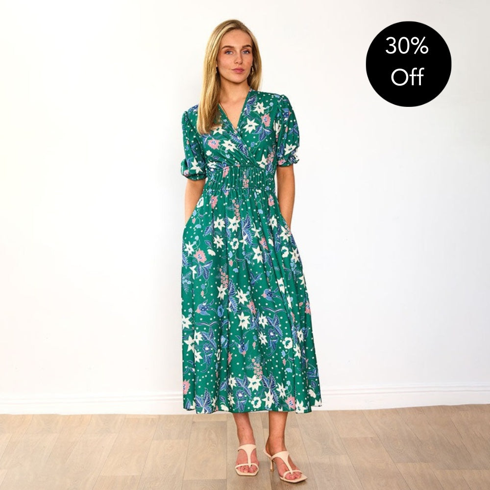 Bonnie Dress (Emerald/Lily) - 30% Off