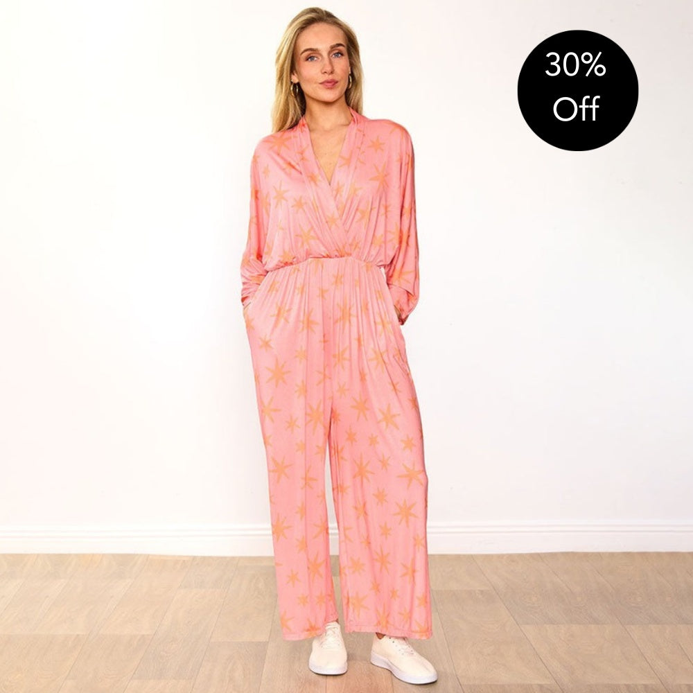 Vogue Jumpsuit (Peach Star) - 30% Off