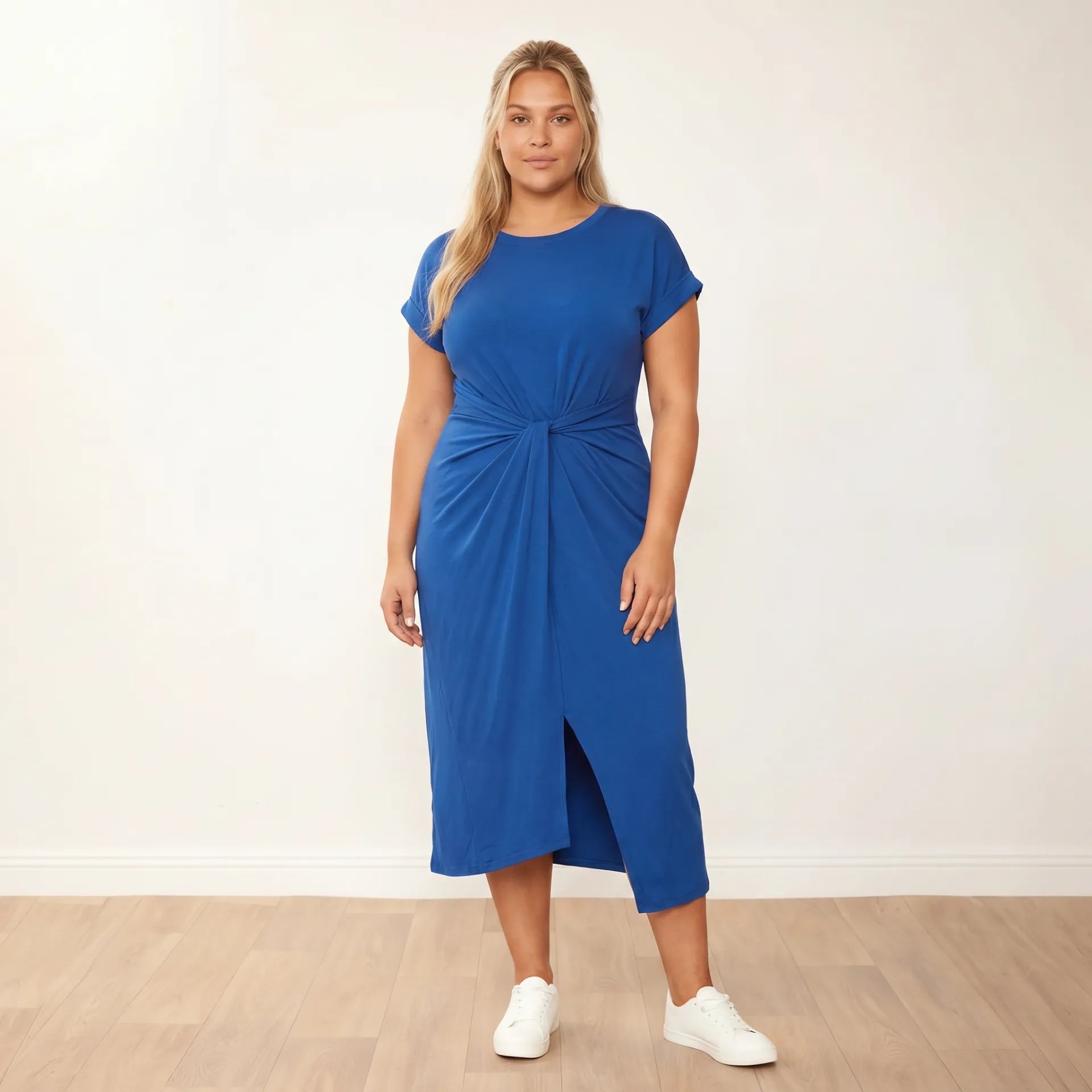 Lenny Dress in cobalt – women's dress – view 3
