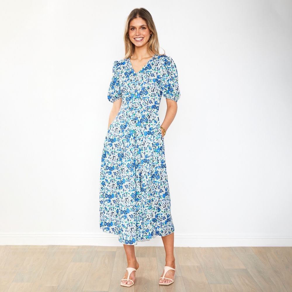 Flora Dress (Blue Rose)