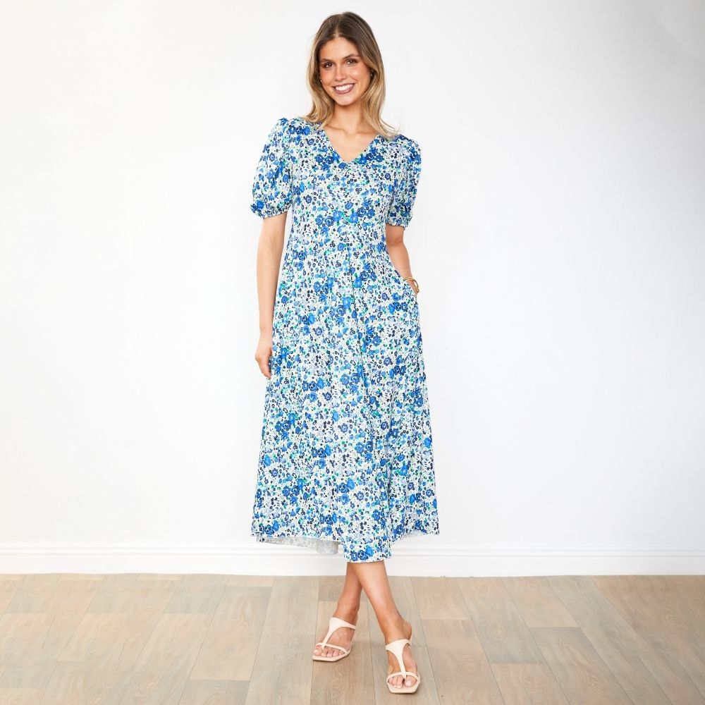 Flora Dress (Blue Rose)
