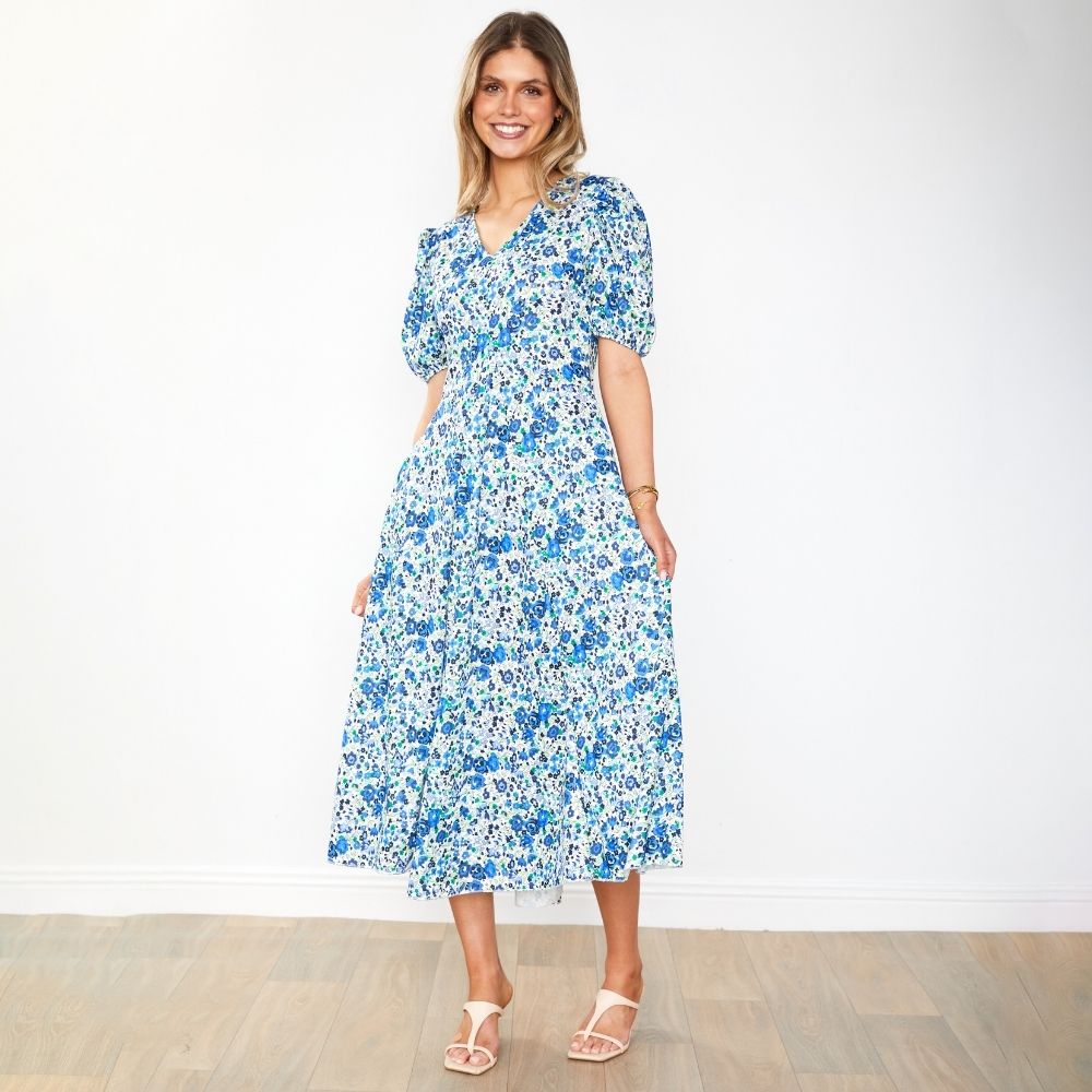 Flora Dress (Blue Rose)