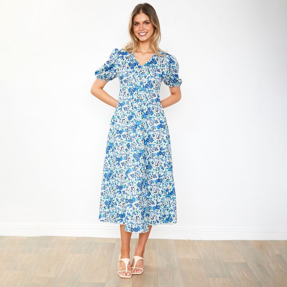 Flora Dress (Blue Rose)
