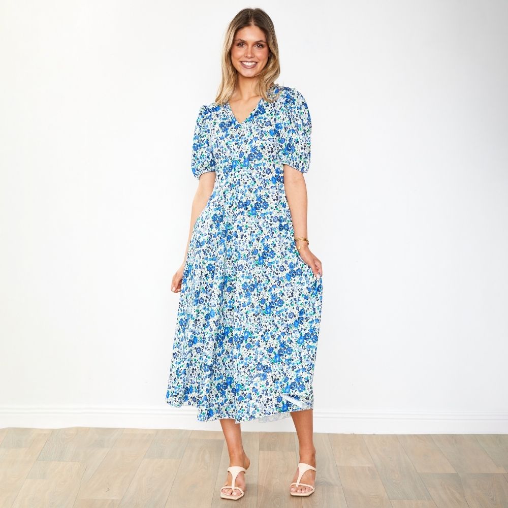 Flora Dress (Blue Rose)