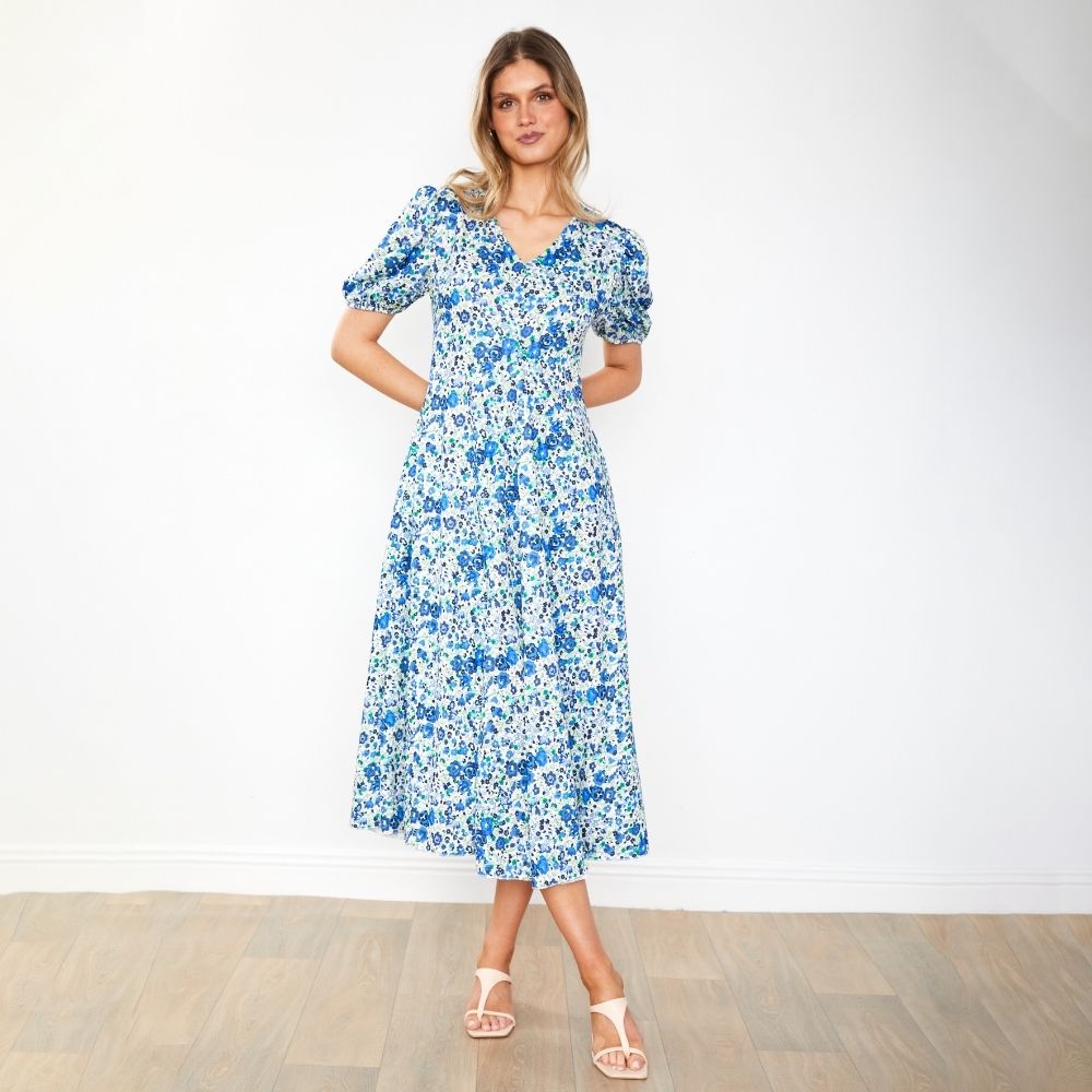 Flora Dress (Blue Rose)