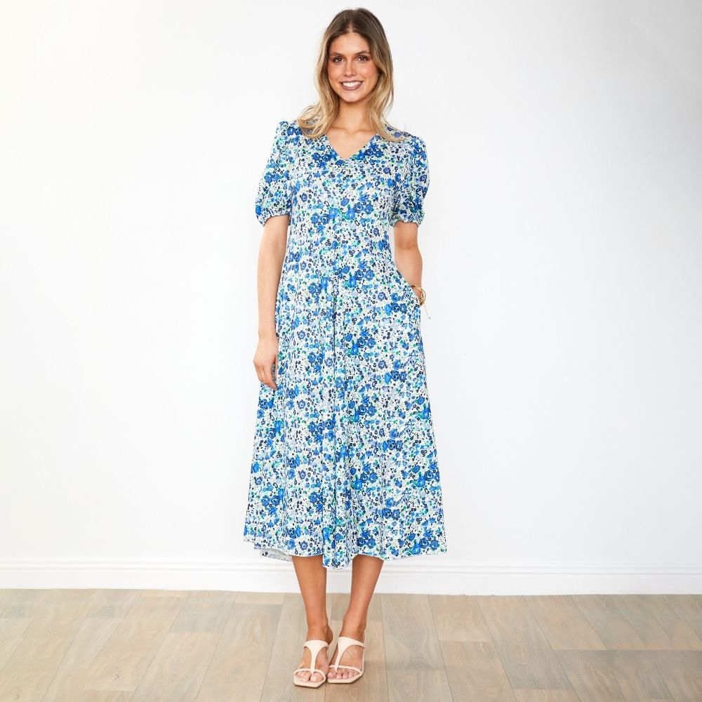 Flora Dress (Blue Rose)