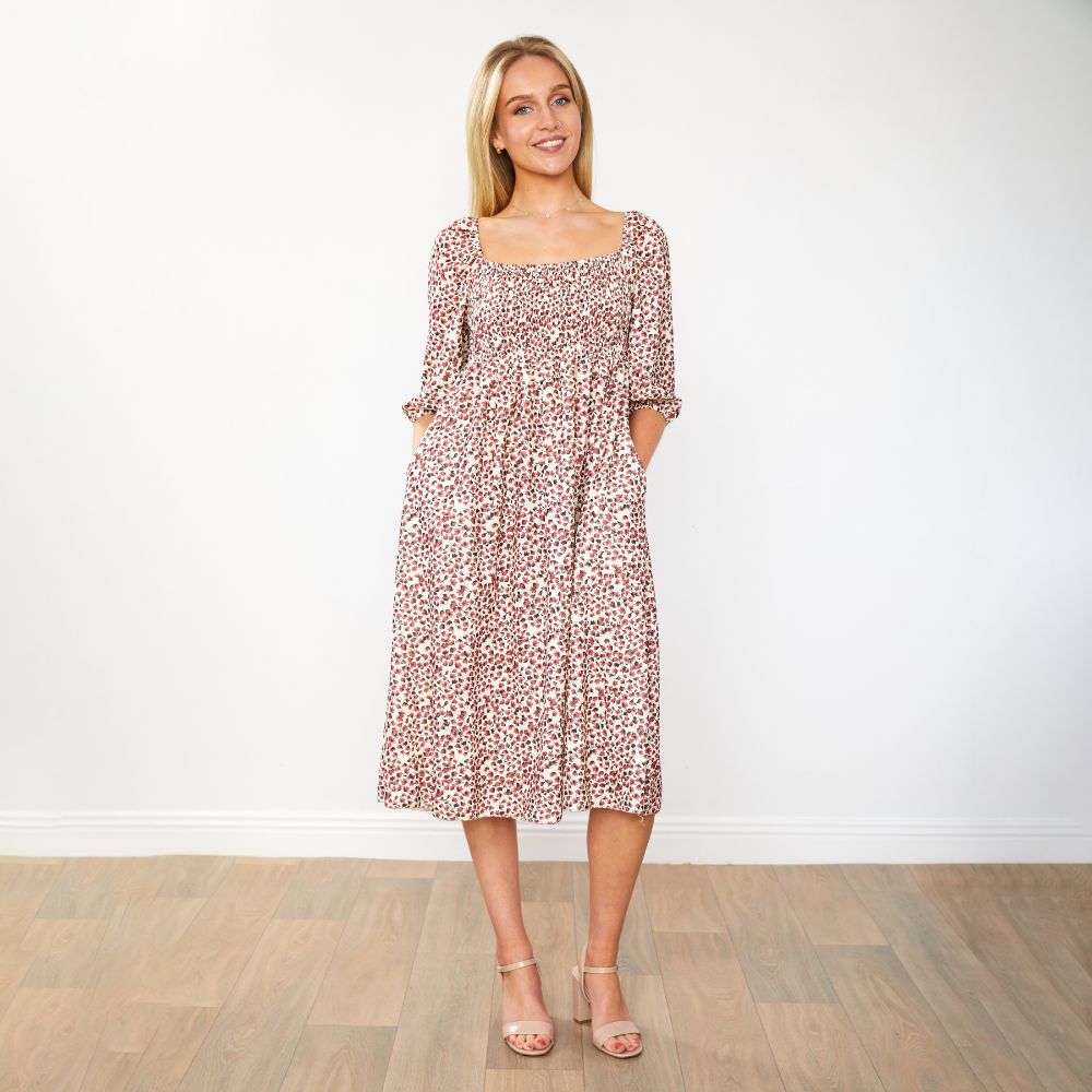 Georgia Dress (Ruby Flower)