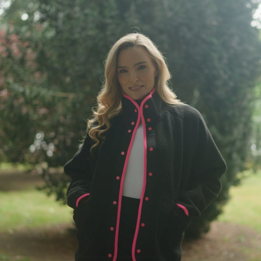 Molly Fleece Jacket (Black/Neon Pink Trim)