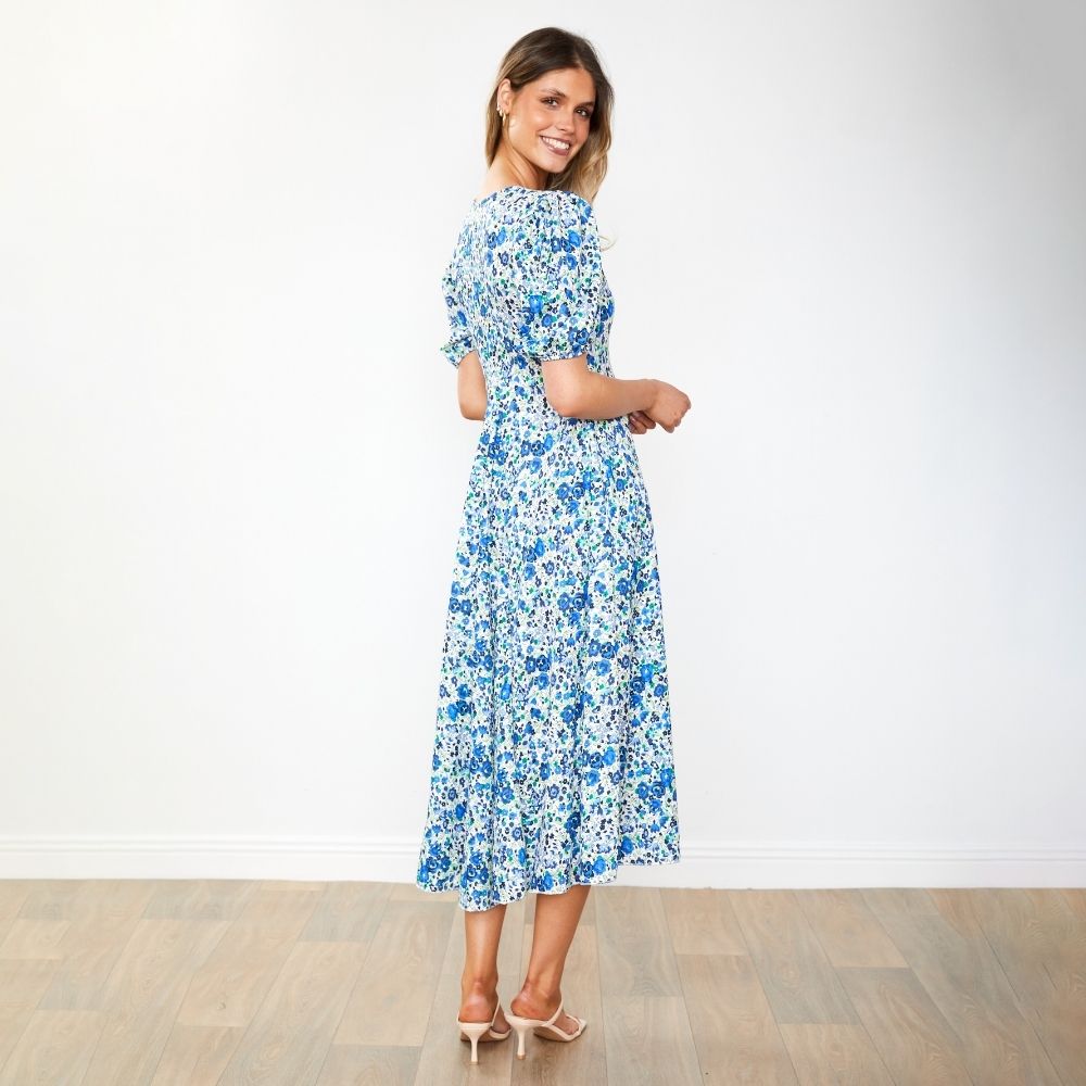 Flora Dress (Blue Rose)