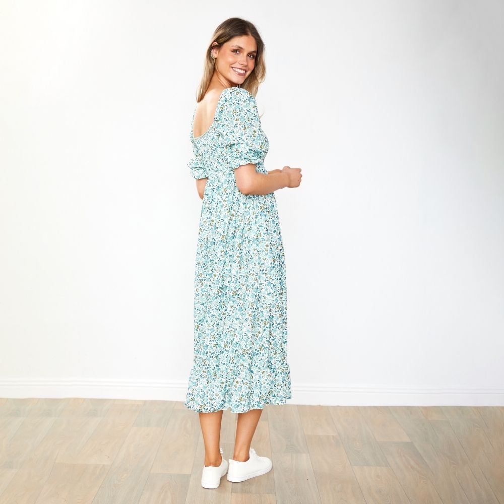Vella Dress (Green Floral)