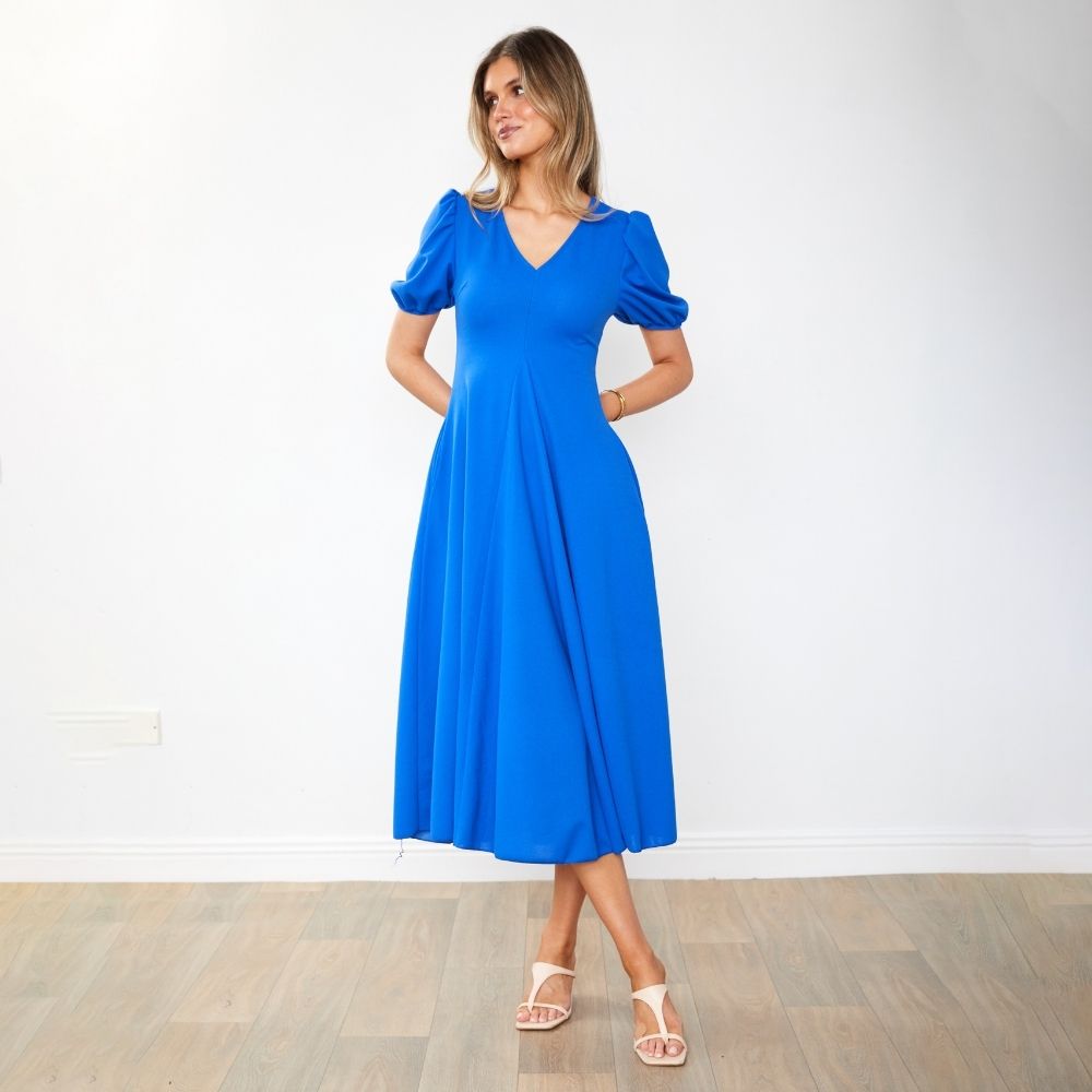 Flora Dress (Cobalt)