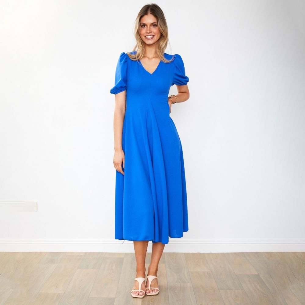 Flora Dress (Cobalt)