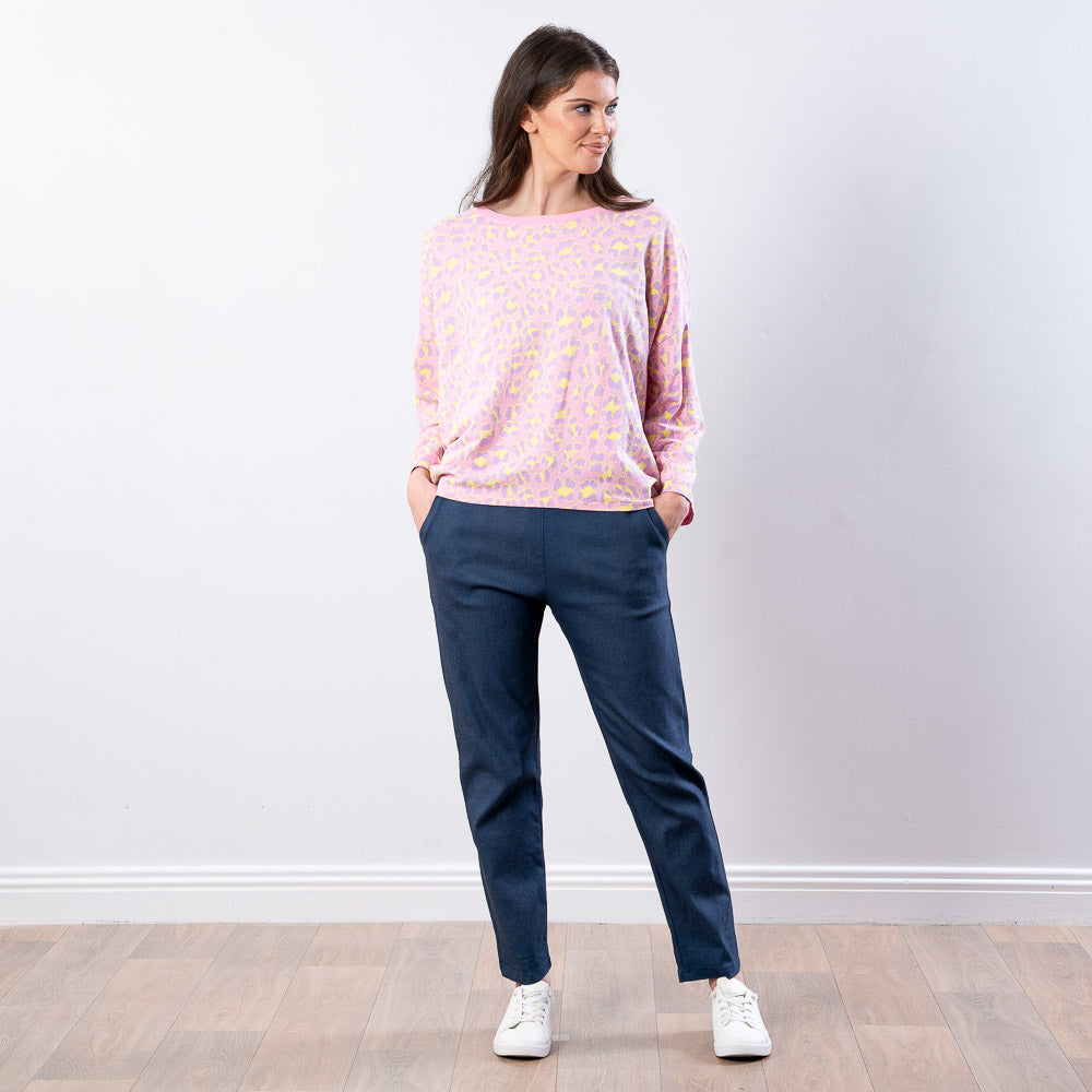 Cleo Leopard Sweat Top (Pink Lilac)