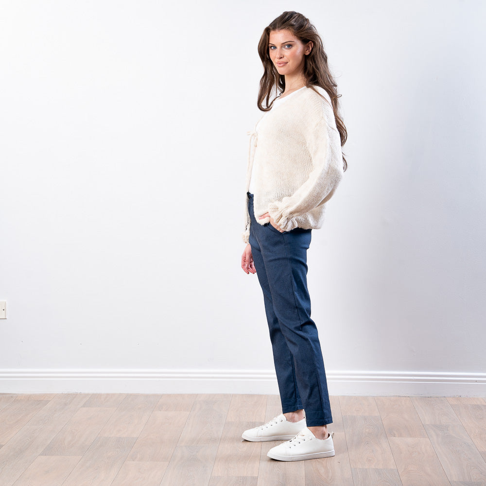 Nina Tie Front Cardigan (Cream)