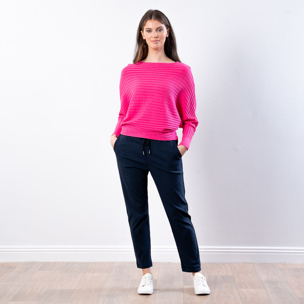 Ellis Batwing Round Neck Top (Pink)