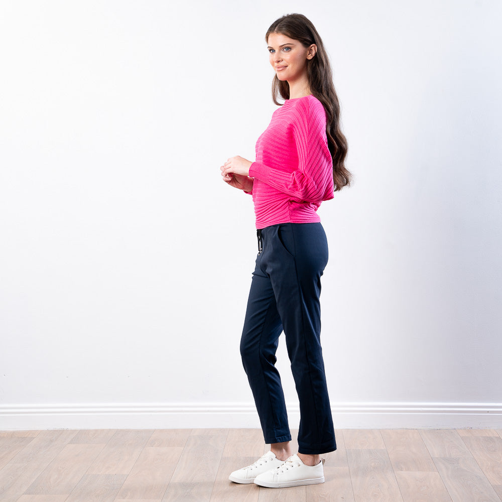 Ellis Batwing Round Neck Top (Pink)