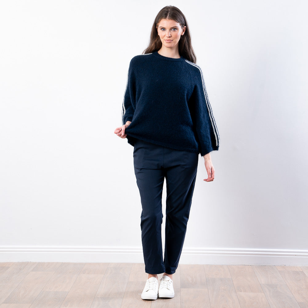 Debbie Knit Jumper Stripe (Navy)