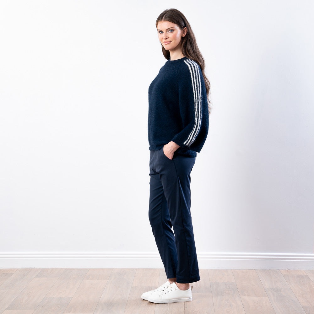 Debbie Knit Jumper Stripe (Navy)