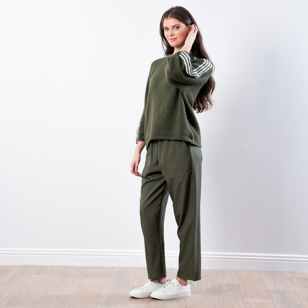 Debbie Knit Jumper Stripe (Khaki)