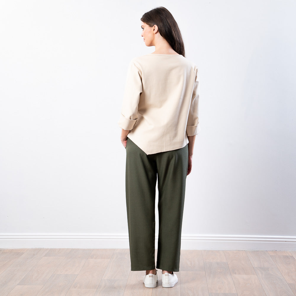 Stella Tie Belt Top (Beige)