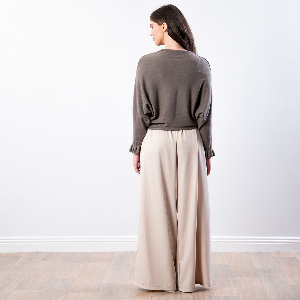 Lexie Batwing V-Neck Top (Taupe)