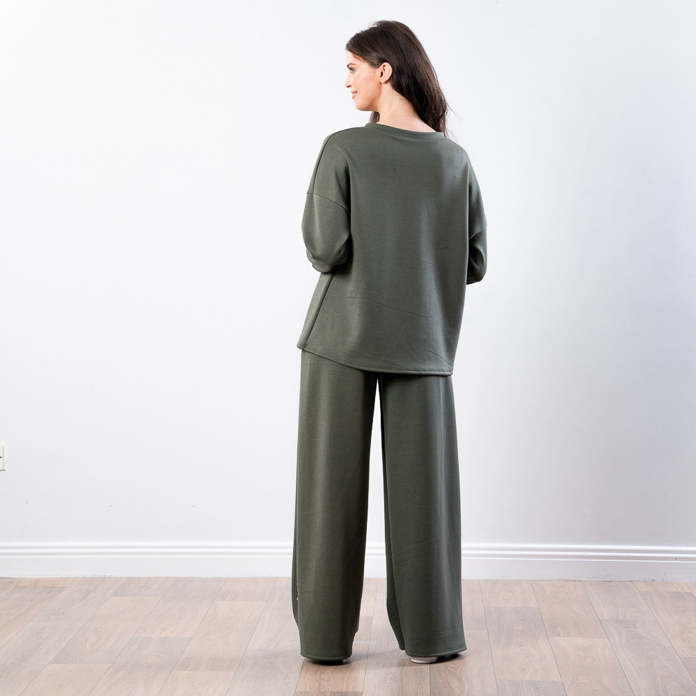 Dixie Co-ord in khaki – two-piece co-ord set, approx. 29" inside leg, image 6