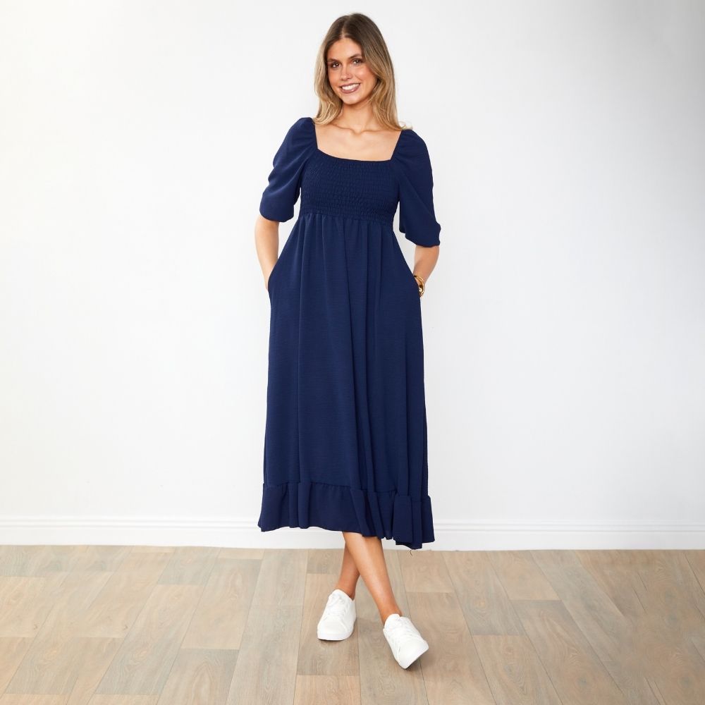 Vella Dress (Navy)