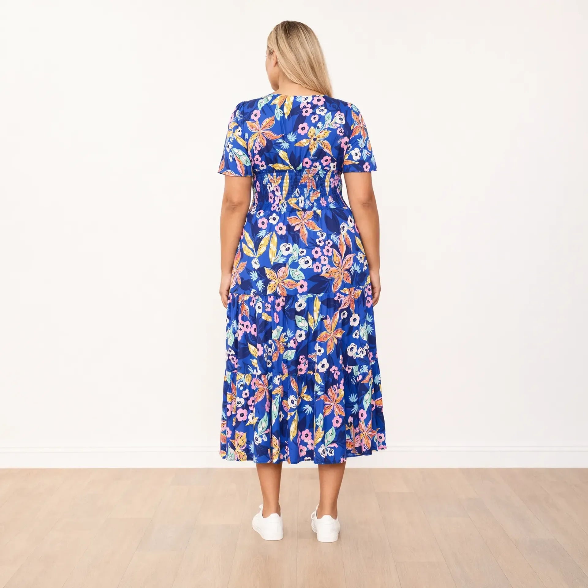 Whitney Dress in navy floral print – women's dress – view 11