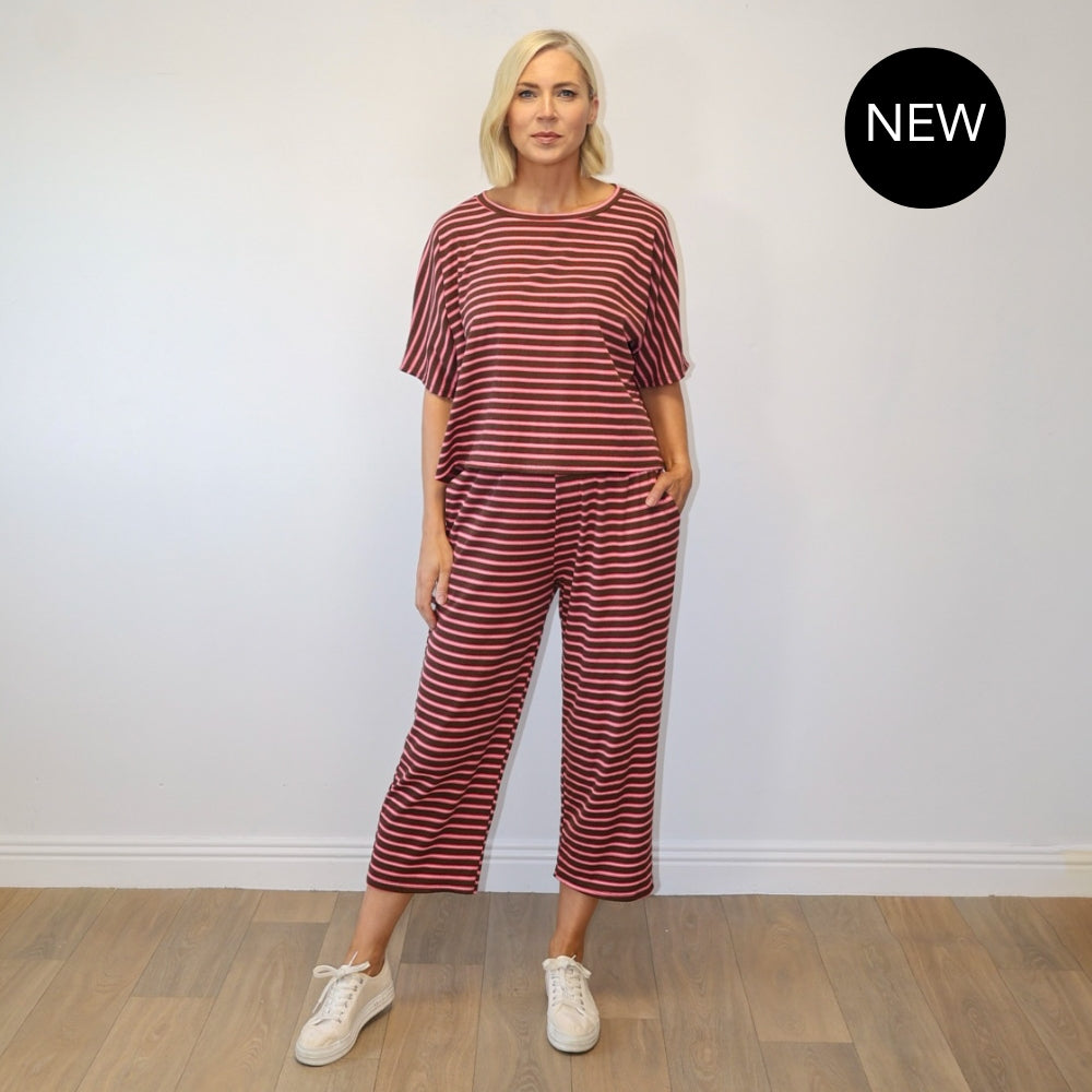 Yolanda Co-Ord (Coffee/Pink Stripe)