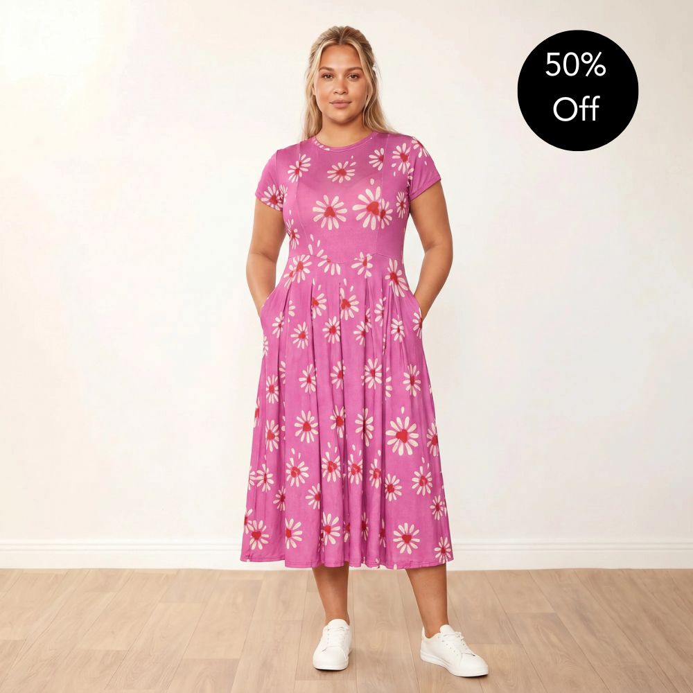 Polly Dress (Berry Daisy)
