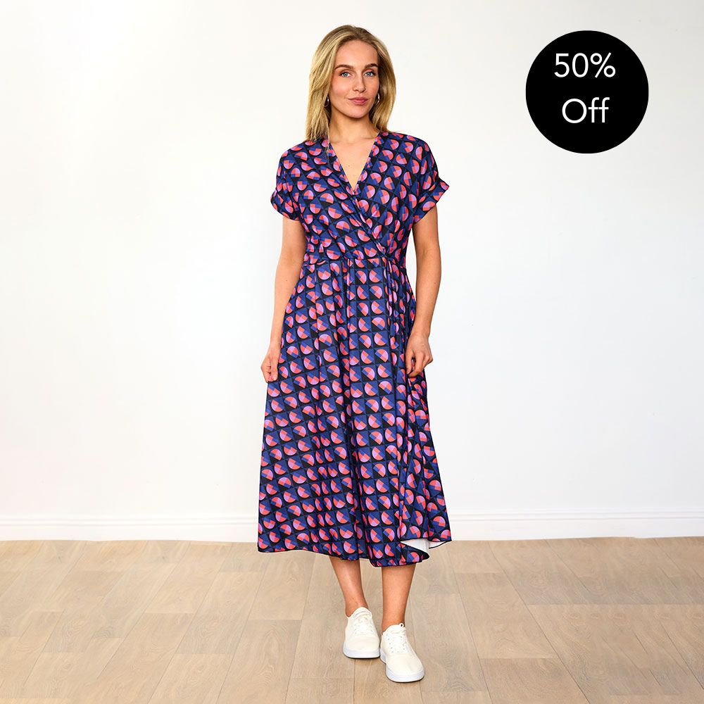 Kennedy Dress (Navy Circle)