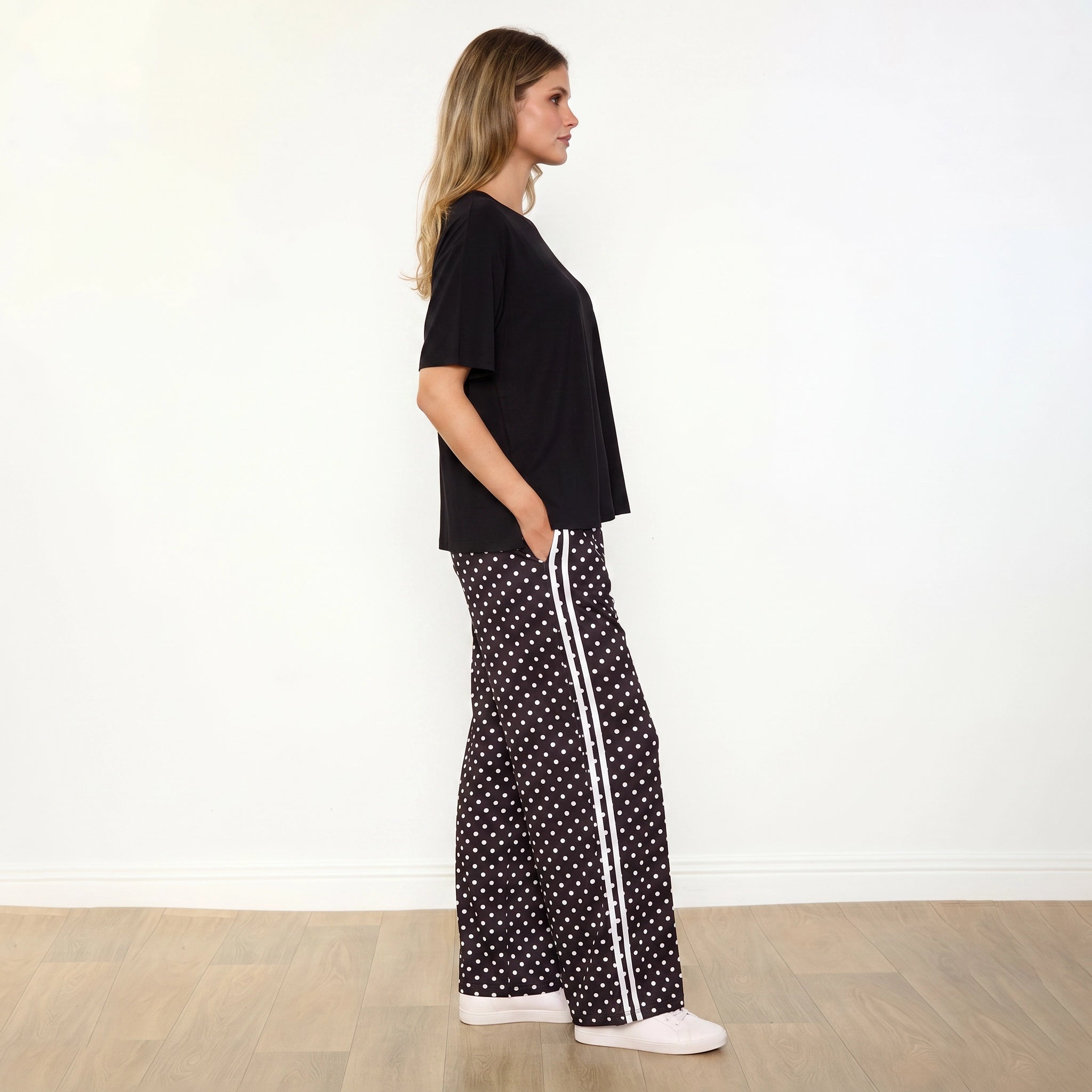 Sheena Co-Ord Black Polka Dot - Plus Size Eliza XXL - Right side profile