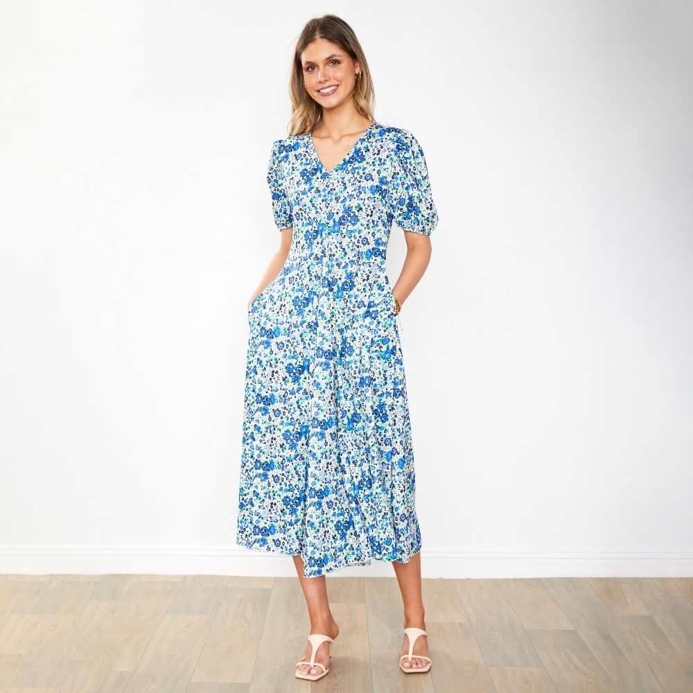Flora Dress (Blue Rose)