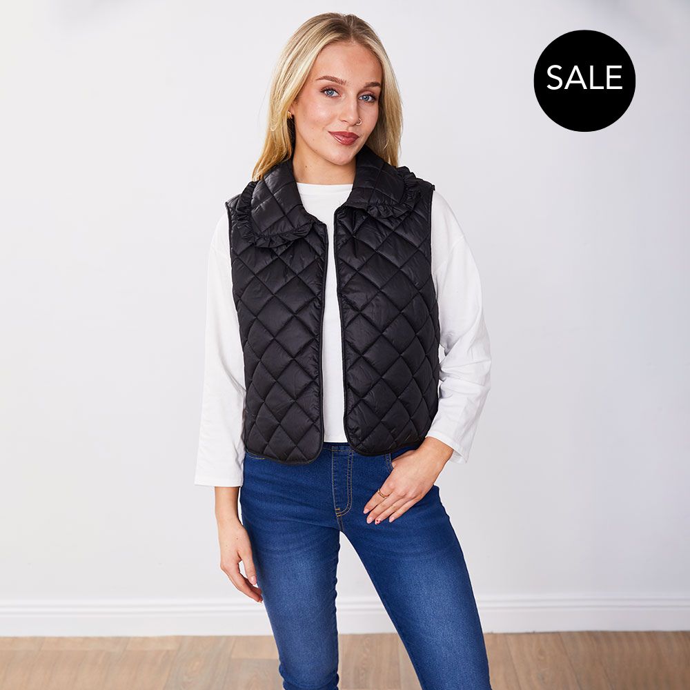 Adele Gilet (Black Quilted)
