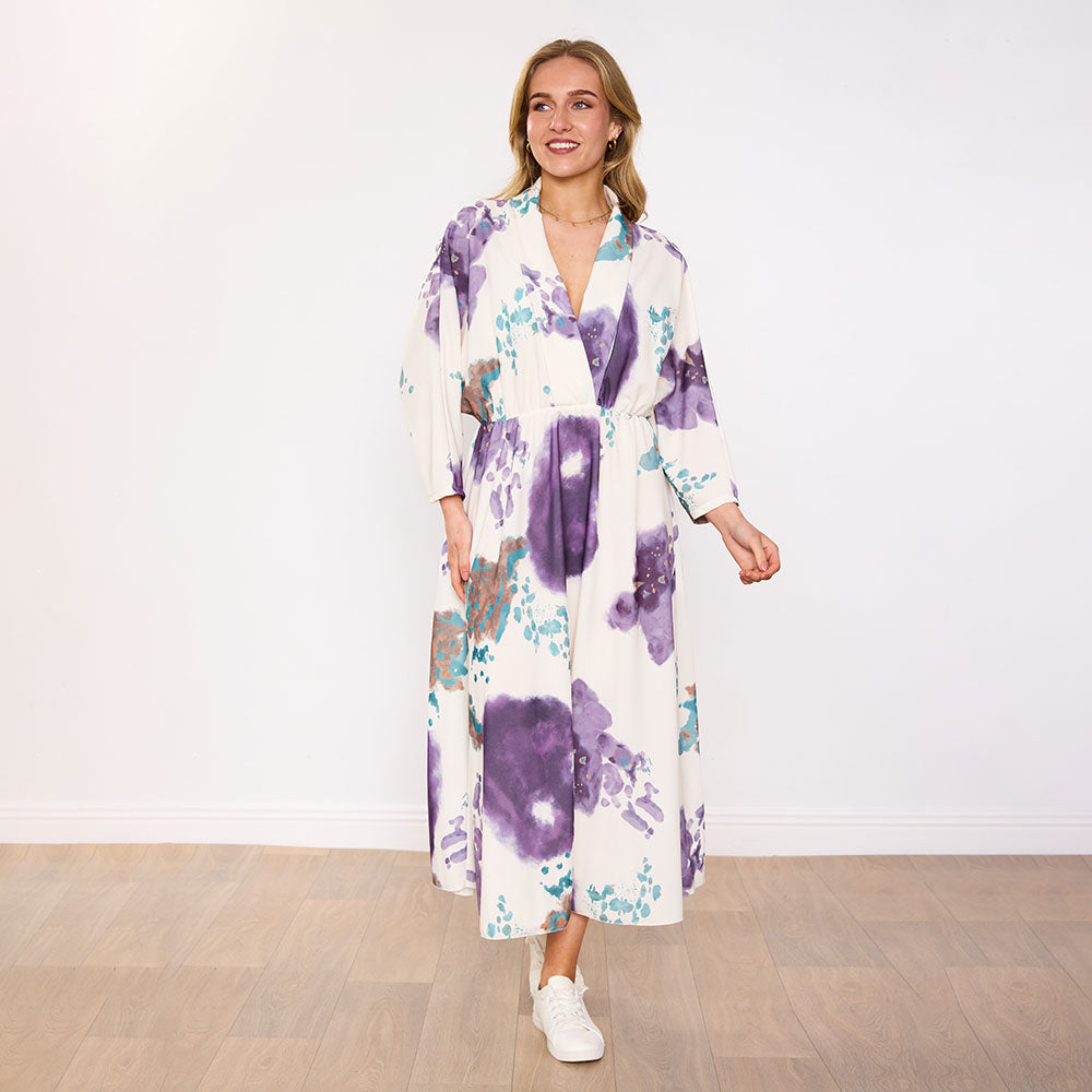 Aisling Dress (Ivory Lavender Bloom)