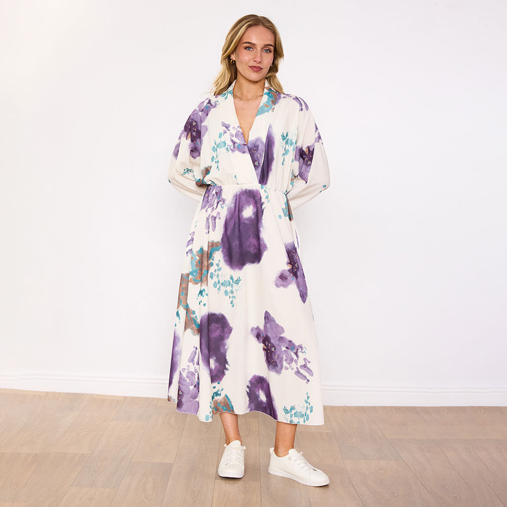 Aisling Dress (Ivory Lavender Bloom)