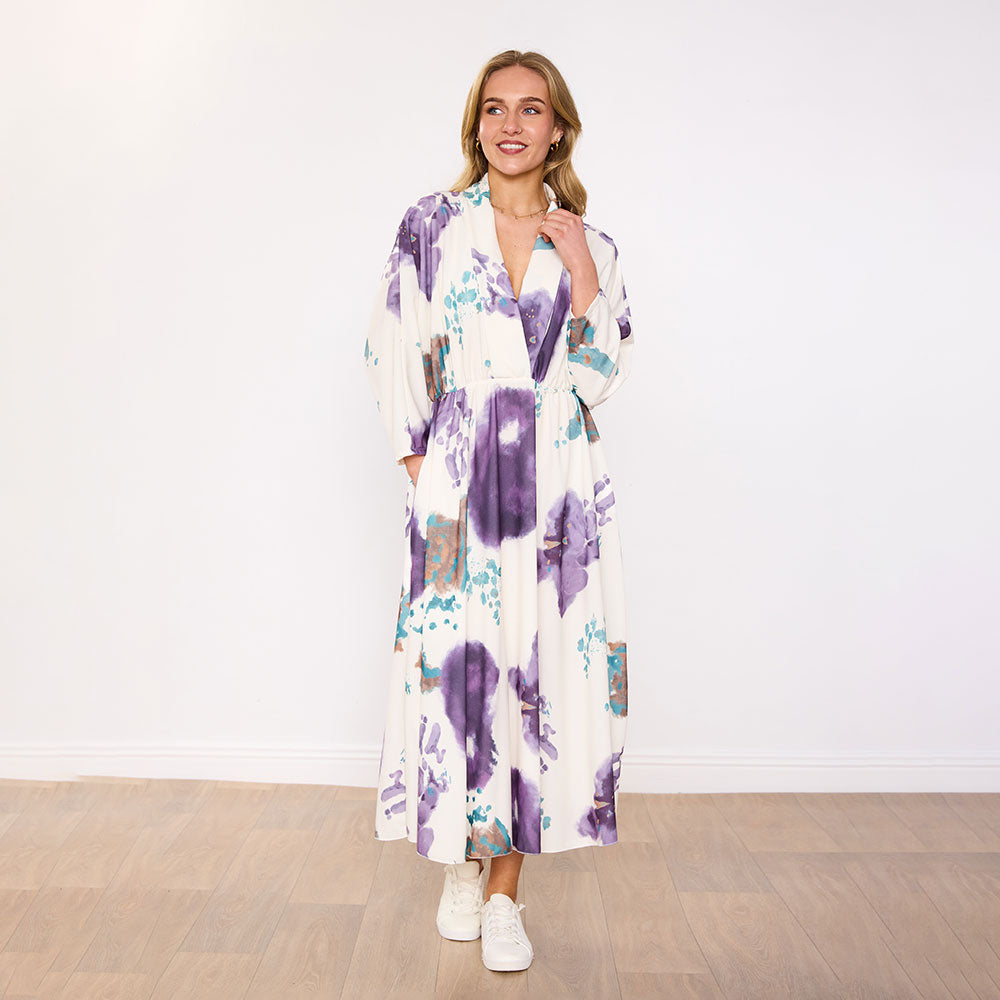 Aisling Dress (Ivory Lavender Bloom)