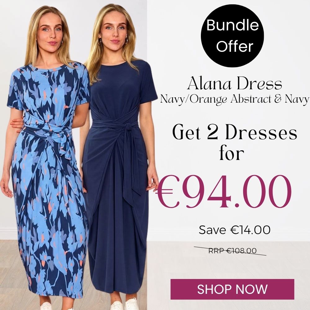 Alana Dress (Navy/Orange Abstract) & (Navy) for €94.00