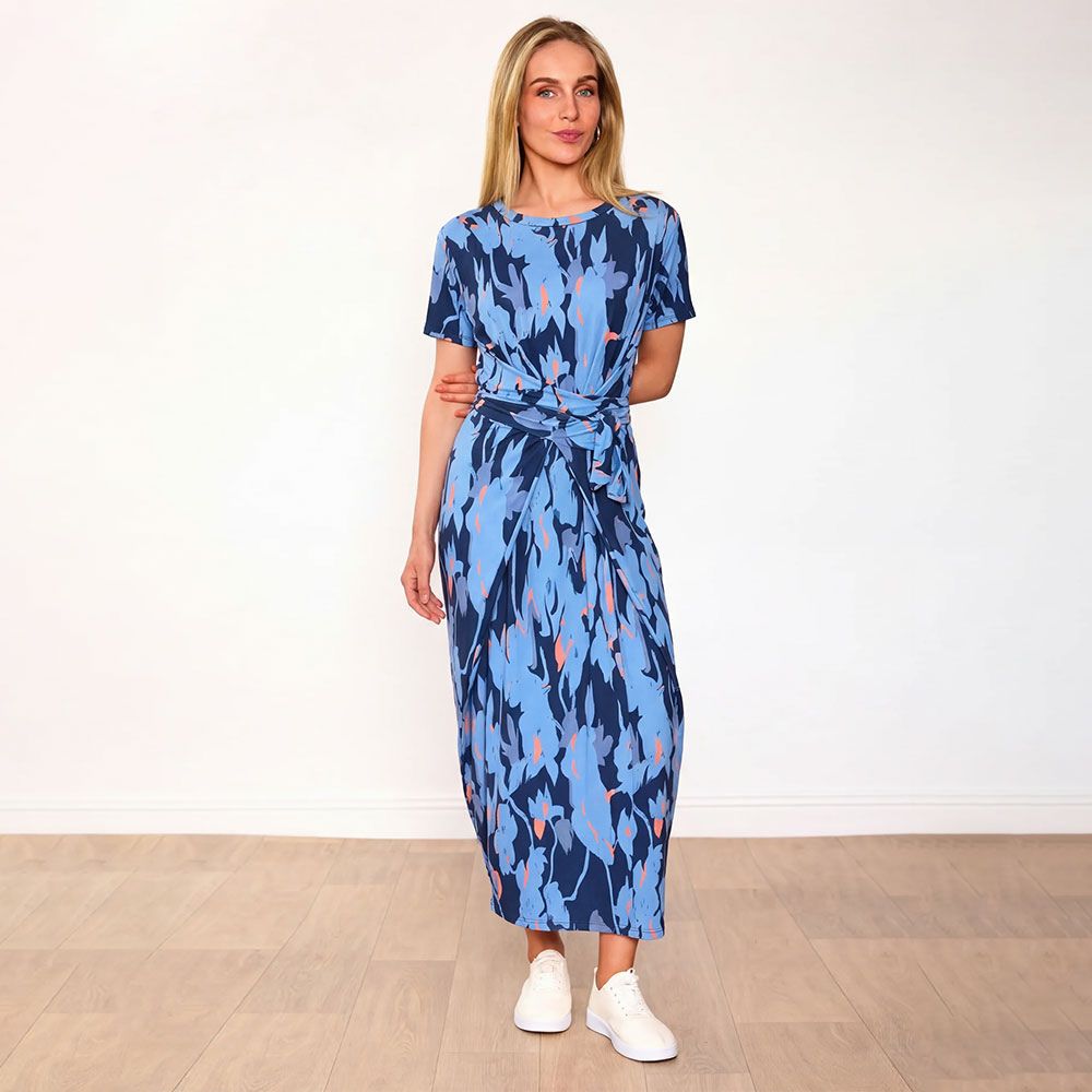 Alana Dress (Navy/Orange Abstract) & (Blue/Wine Abstract) for €104.00