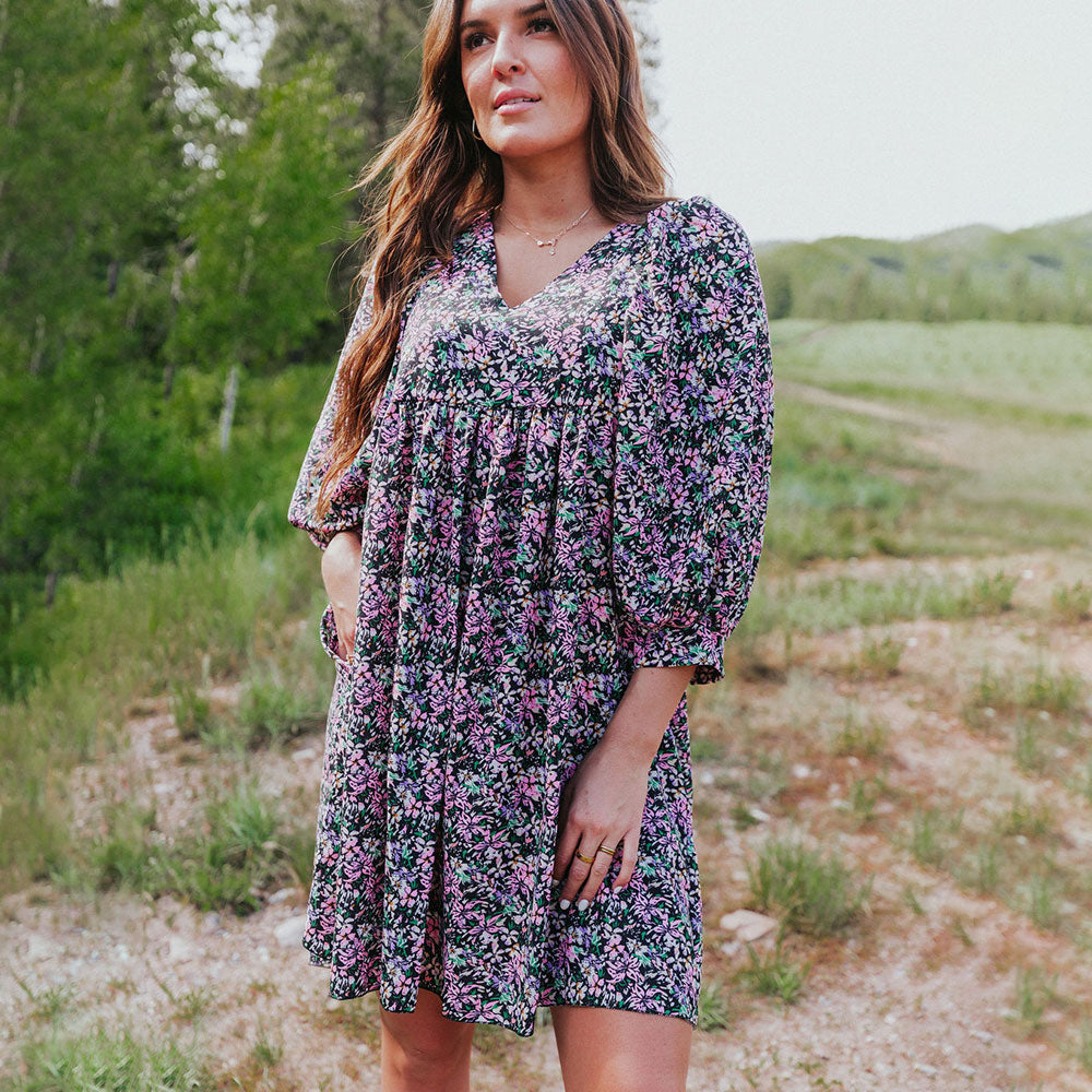 Alyssa Dress (Black Floral) - The Casual Company
