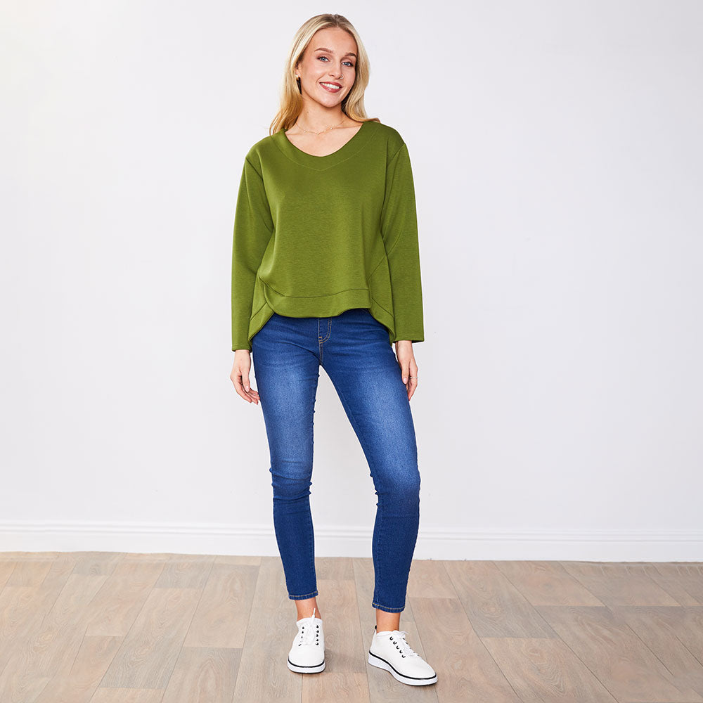Amber Top olive & Navy (2 for €58)