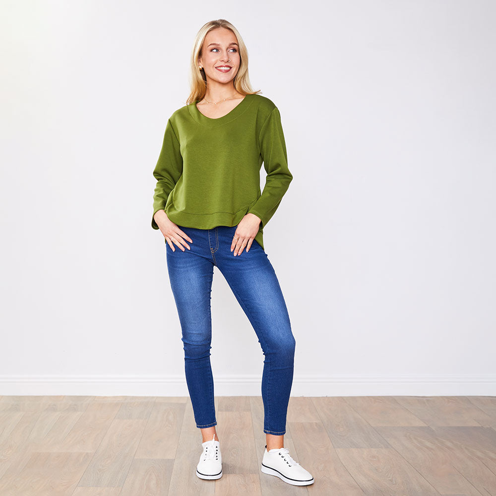 Amber Top olive & Navy (2 for €58)