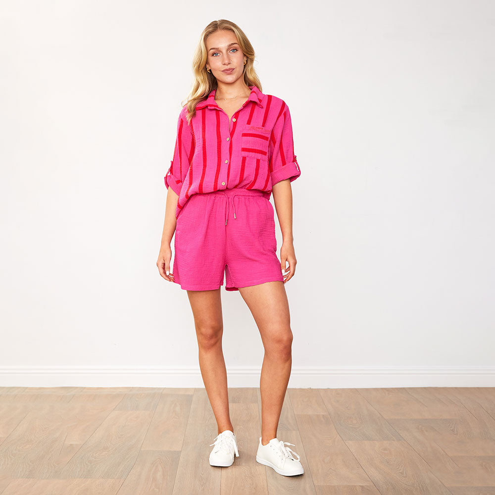 Arlow Co-Ord (Fuchsia/Red)