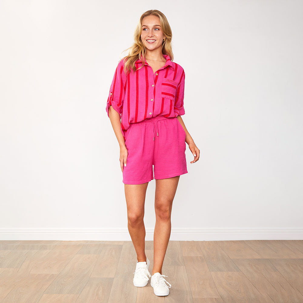 Arlow Co-Ord (Fuchsia/Red)