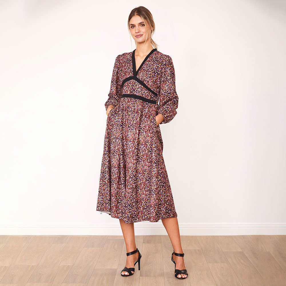 Beckie Dress (Black Floral) - The Casual Company