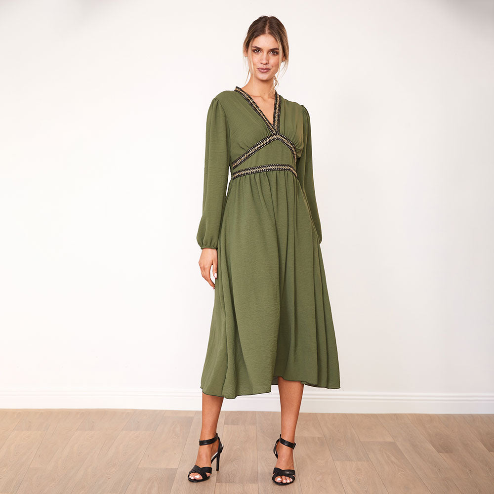 Beckie Dress (Khaki) - The Casual Company
