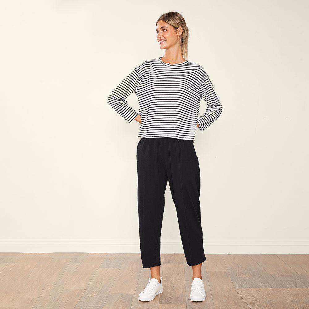 Sally Joggers (Black) & Betsy Top (black Stripes)-2 for €50