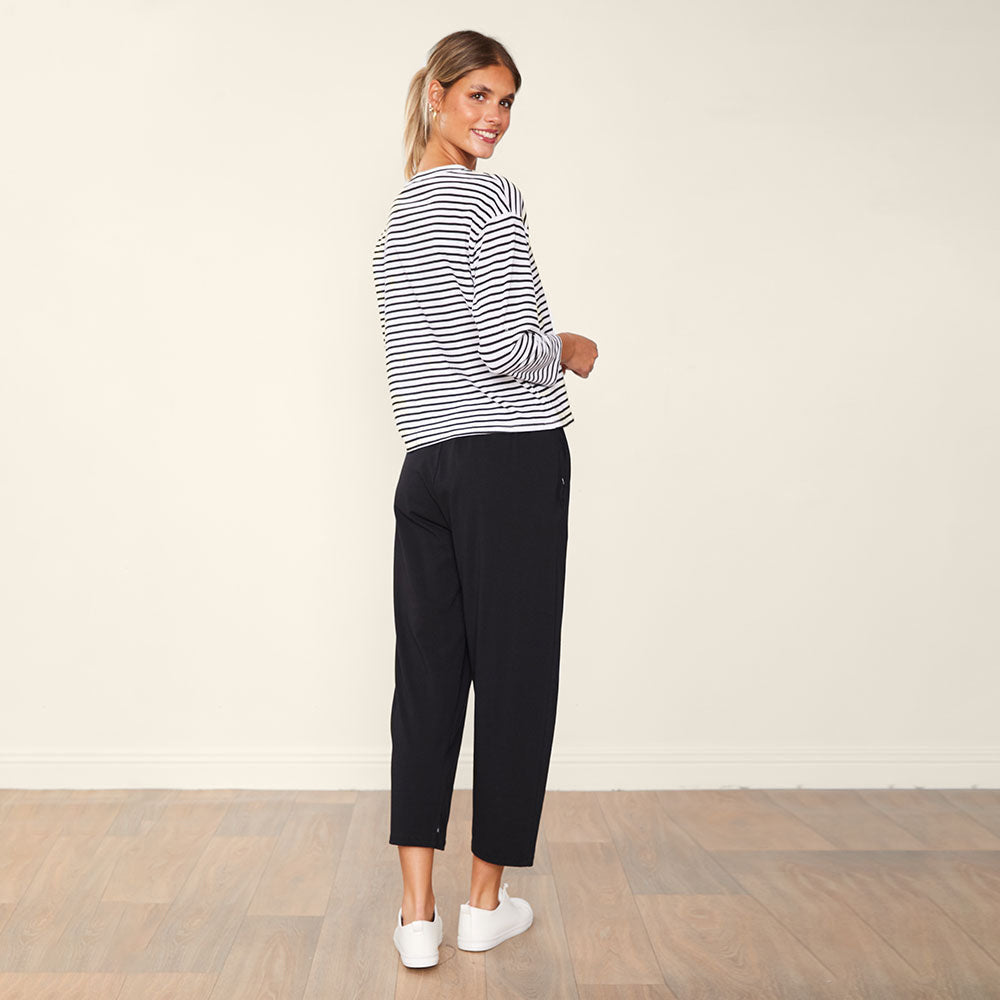Ashley Dungaree (Black) & Betsy Top (Black stripe) for €53