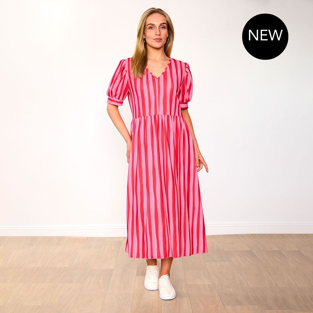 Billy Dress (Pink/Red Stripe)